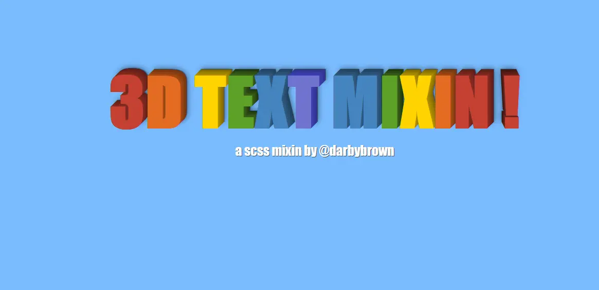 Scss 3D Text Mixin