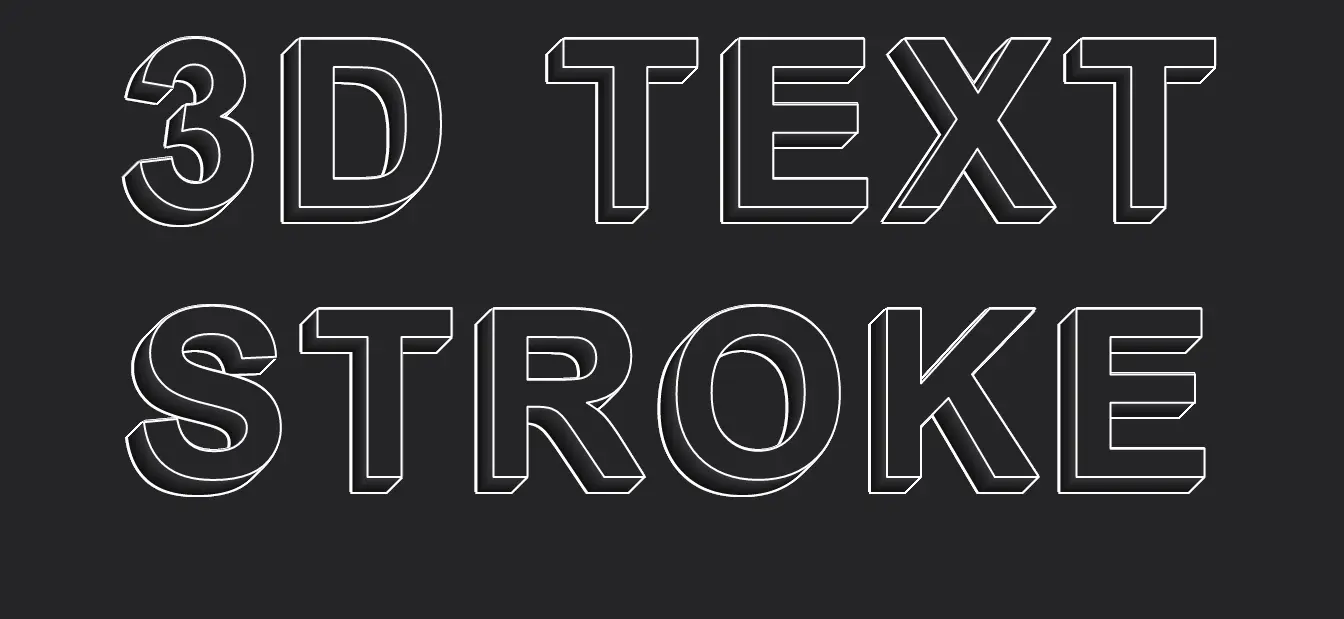 3d stroke text effect