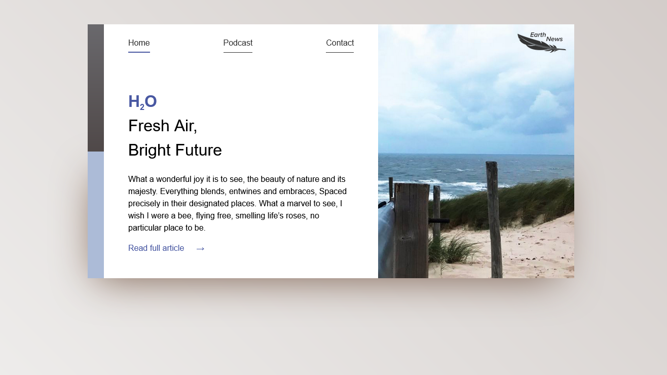 Demo Image: Earth News Blog Card