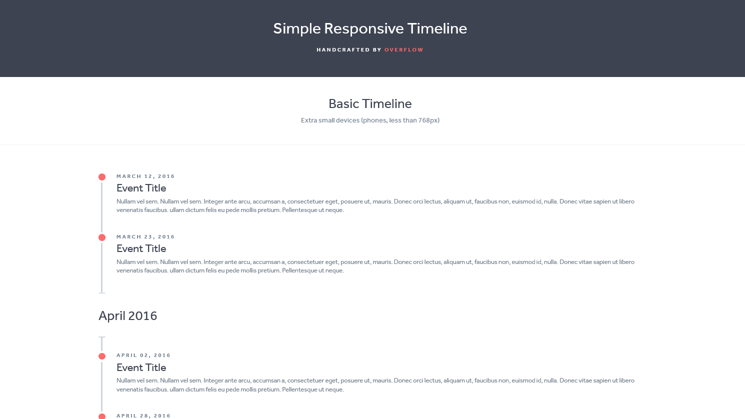 Demo Image: Simple Responsive Timeline