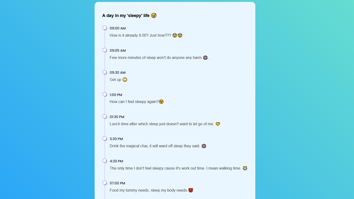 Demo Image: Vertical Timeline