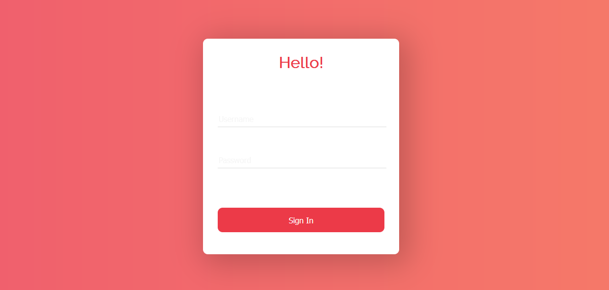 Demo Image: DailyUI Login Page