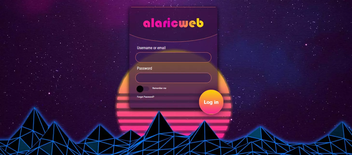 Demo Image: Synthwave login page concept