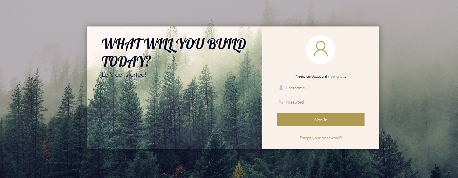 Demo Image: login page