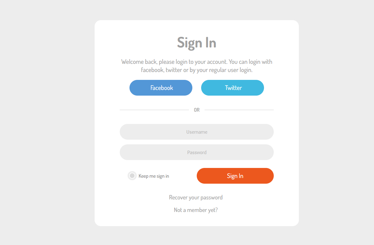 Demo Image: Sign In & Sign Up & Password recover
