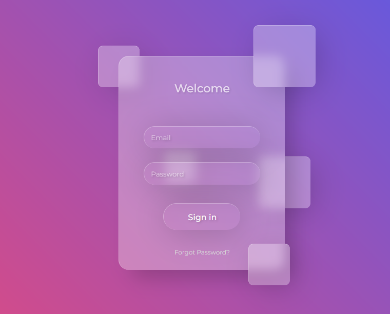 Demo Image: Glassmorphic Sign in Form