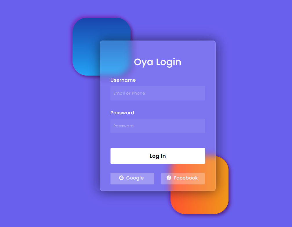 Demo Image: Glassmorphism Login Page