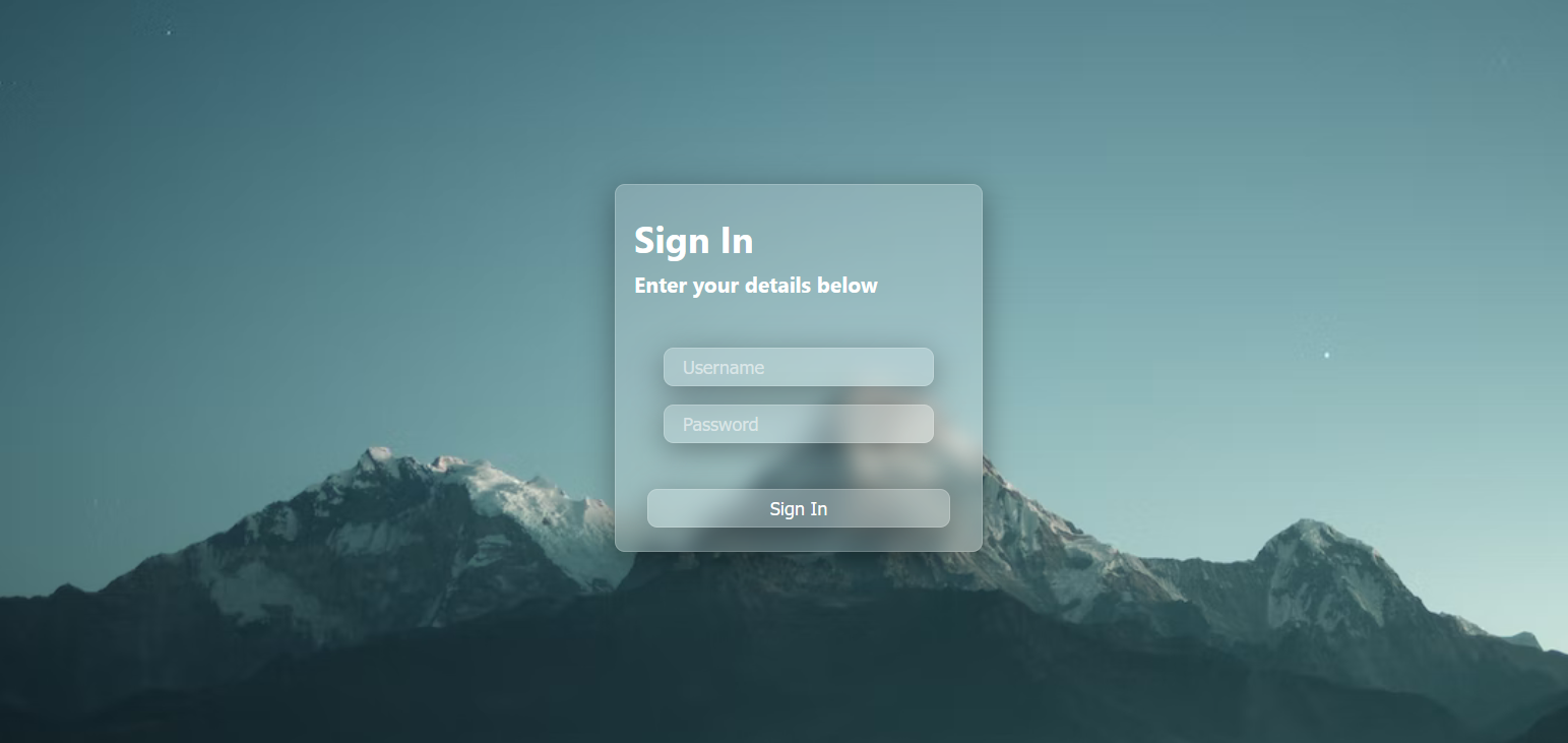 Demo Image: Glassmorphism Login Page