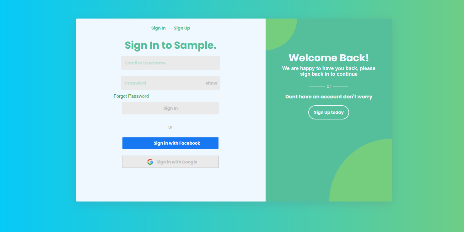 Demo Image: Sign In Page