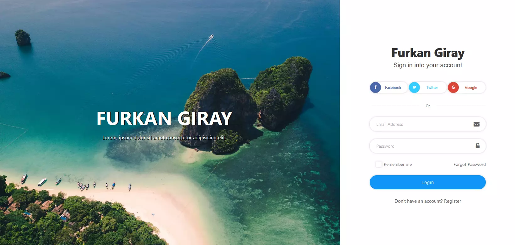 Demo Image: Login Page