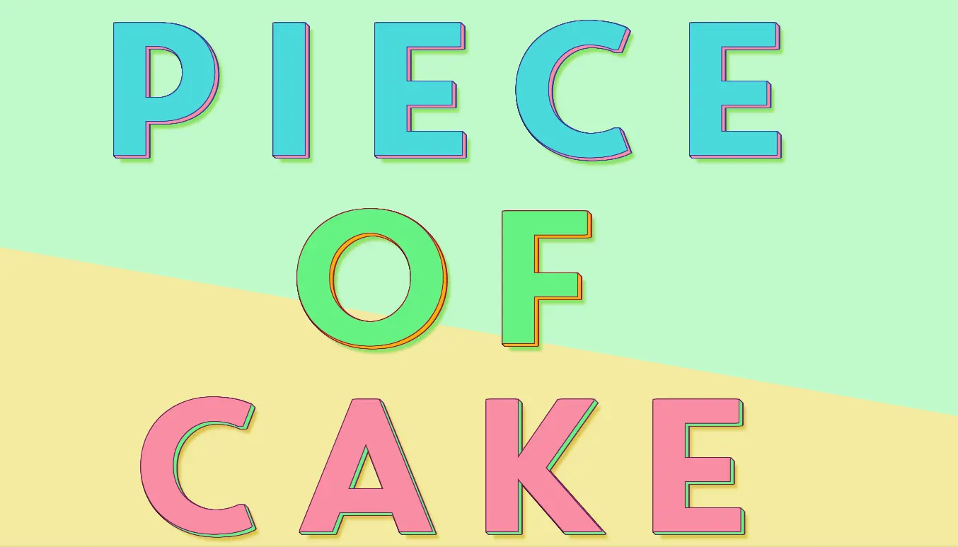 Single element, multi coloured 3d text effect